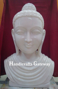 Estatua de Cabeza de Buda, Dios, mármol blanco - Product Image 6