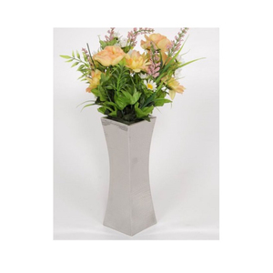 Jarrón Moderno de Metal Martillado con Flores Rosas para Decoración de Mesa de Boda, Acabado Plateado Hecho a Mano, Jarrón de Suelo Hecho a Mano en Oferta - Product Image 4