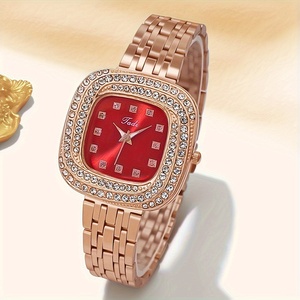 นาฬิกาข้อมือควอตซ์ผู้หญิง รุ่น 1260 หรูหรา สีโรสโกลด์ ดีไซน์สี่เหลี่ยมทันสมัย สายสตีล สำหรับสาวๆ - Product Image 6