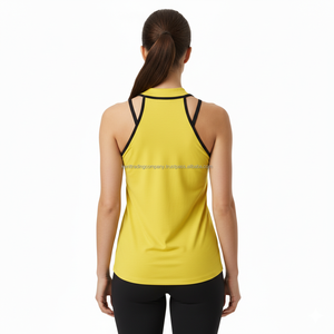 Débardeur Col Rond 100% Coton pour Femme, Double Bretelle, Bordure Contrastante, Logo Personnalisé, Respirant, pour Gym et Yoga, Fabricant de Marque Privée - Product Image 5