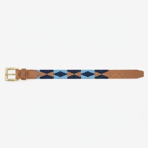 Ceinture Polo Homme en Cuir Véritable Style Gaucho Argentin Marron Bleu Brodé en Cuir de Vachette avec Boucle en Alliage, Décontractée, Équestre, 3,5 cm x 120 cm, Durable - Product Image 6