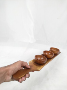 Plato de Servir de Madera Pulida, Ecológico, Hecho a Mano y Personalizado, para Decoración del Hogar y Fiestas - Product Image 5