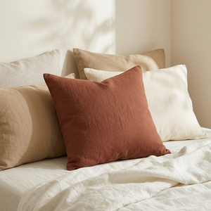 Housse de coussin rectangulaire en lin uni de style nordique, coussin rustique pour canapé - Product Image 4