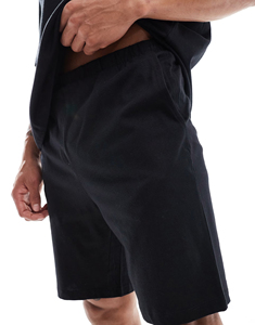 New Arrived 2026 Midweight 340 GSM 100% Cotton Plus Size Solid 2 Pcs T-shirt & Short <b>Set</b> Wholesale Streetwear Jogging Suit Men - Product Image 4