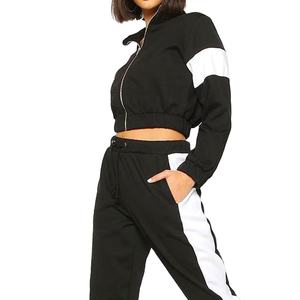 Survêtement à capuche d'hiver décontracté pour femmes 100% coton taille élastique Joggers pantalon poches latérales pleine longueur avant tissu lourd - Product Image 5