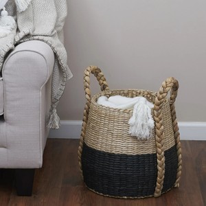 Panier de rangement en jacinthe d'eau tressée avec corde en papier, écologique, multifonctionnel pour le linge et les essentiels ménagers, fabriqué au Vietnam - Product Image 2