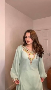 Diseñador Heavy Faux Georgette 5mm manga Salwar Kameez New Party Wear Top con tela de trabajo bordada incluye Palazzo Dupatta - Product Image 4