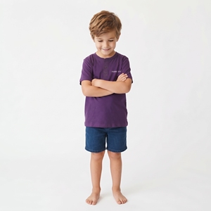 Camiseta Henley Unisex para Niños, Manga Corta, Cuello Henley, Algodón Jersey, Estilo Casual, Logotipo Personalizado, Fabricante OEM ODM - Product Image 3