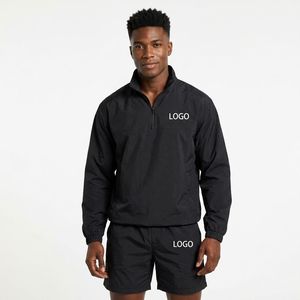 Ensemble de survêtement streetwear en nylon pour homme – Coupe ample, léger, haute qualité, coupe-vent, avec short et veste à doublure en mesh - Product Image 1