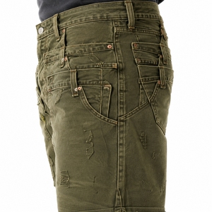 Shorts de mezclilla para hombre con dobladillo sin rematar, estilo urbano, listos para el verano, corte moderno, colección de tendencia. - Product Image 5