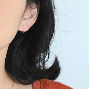 Pendientes de Aro Abierto de Oro Blanco de 10K con Diamante Cultivado en Laboratorio de 0.20 Ct, Corte Redondo, Joyería Delicada, Elegante y Minimalista, Regalo para Mujer, Fiesta - Product Image 2