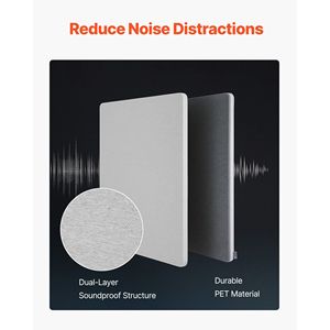 Divisorio per Postazione di Lavoro 60x24 Pollici, Pannello Divisorio per Scrivania in PET, Partizione per Ufficio per Privacy - Product Image 5