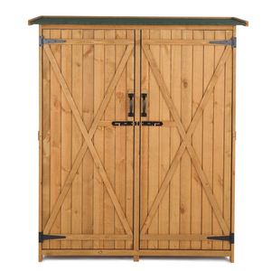 Casetta da Giardino in Legno di Abete dal Design Moderno, Trattata a Pressione, Facile da Montare e Impermeabile, Colore Legno e Verde - Product Image 2