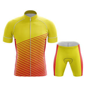 Ensemble de maillot et de short de cyclisme personnalisé OEM, vente en gros, uniforme de cyclisme, séchage rapide, léger, confortable, design avec nom d'équipe - Product Image 3