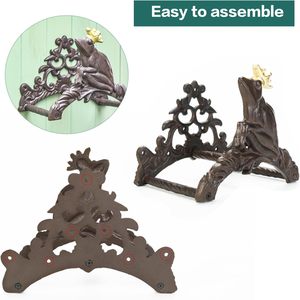 Vintage <b>Cast</b> Iron Garden Hose Holder Wall Mounted Decorative Hose Hanger Rack Outdoor Water Pipe Organizer Rustic Antique Scroll - Product Image 3