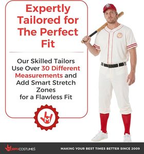 Men's White <b>Baseball</b> Uniform With Red Accents And Embroidered Logo Short Sleeve Jersey Pants And Hat <b>Set</b> - Product Image 4