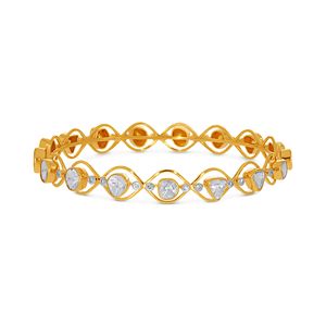 Bracelet entrelacé en or jaune 14 carats avec diamants de laboratoire Diamond Dance, design halo classique, boucle luxueuse, éclat lumineux. - Product Image 2