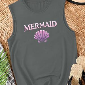 MERMAID con concha marina púrpura Chaleco casual para mujer - Product Image 2