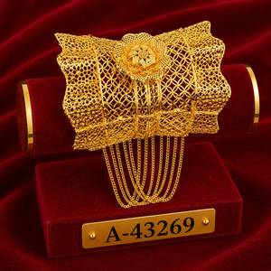 MOLL JEWELLERS กำไลข้อมือชุบทองวินเทจ สำหรับผู้หญิง ประดับทับทิมทรงหยดน้ำ วัสดุอัลลอยด์ ได้รับการรับรองจากบุคคลที่สาม A-43266 - Product Image 1