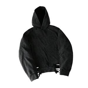 Sudadera con capucha desgastada de gran tamaño con lavado ácido de algodón 100% personalizada del fabricante, sudaderas para hombre de talla grande - Product Image 1