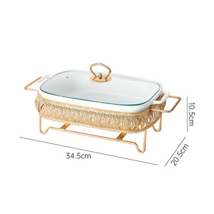 Grande <span class=keywords><strong>assiette</strong></span> rectangulaire en porcelaine avec couvercle, écologique, <span class=keywords><strong>jetable</strong></span>, pour événements festifs et pâtisserie – Style classique personnalisable - Product Image 2