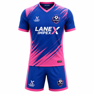 Ensemble d'uniformes de football personnalisés de haute qualité pour hommes, noir, 100 % polyester, séchage rapide, maillot et short de football professionnels, sublimation pour équipe - Product Image 1