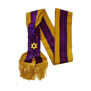 Écharpe de la 2ème Ordre de l'Ordre du Moniteur Secrèt, tricolore, en soie satinée ethnique, avec dentelle à franges, haute qualité - Product Image 1