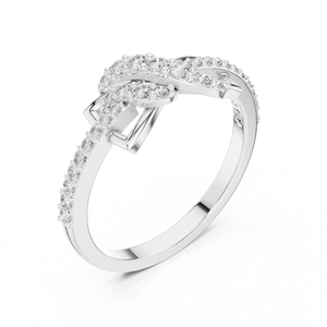 Anillo Infinito para Mujer, Diseño Cruzado, Anillo de Compromiso y Boda, Joyería Personalizada, Moderno, Rodio, Certificado IGI, Diamantes Cultivados en Laboratorio - Product Image 2