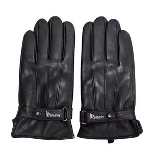 Gants d'hiver pour hommes en cuir de mouton, design simple et décontracté, pour le voyage et les sports de plein air, avec détection de pointeaux - Product Image 4