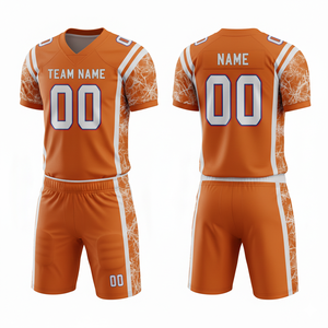 Conjunto Personalizable de Camiseta y Pantalones Cortos de Fútbol Americano con Posición para Logotipo Frontal - Product Image 3