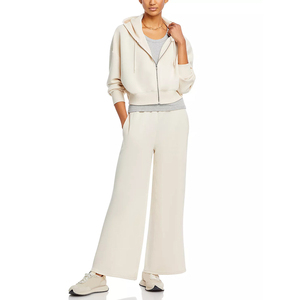Pantalones deportivos flexibles para mujer, de tela elástica, cintura alta, transpirables, de pierna ancha, para fitness, entrenamiento, correr, yoga - Product Image 1