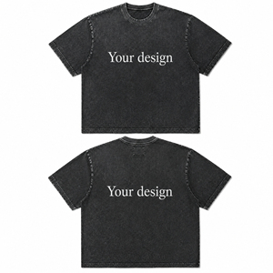 T-shirt formel vieilli en gros, design streetwear moderne, mode personnalisée, coupe oversize, 100% coton, écologique - Product Image 3