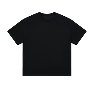Loose Fit Solid Pattern Knitted <b>T</b>-<b>Shirt</b> Cotton <b>Polyester</b> Casual Style 250 Gram Crew Neck Oversize Quick Dry Breathable Men Women - Product Image 1