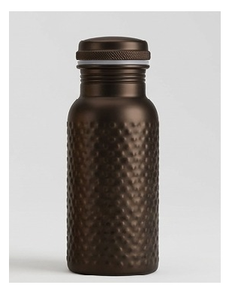 Botellas de cobre de lujo con acabado en pátina verde, diseño moderno con patrón hexagonal, artículos de bebida portátiles para viaje. - Product Image 6