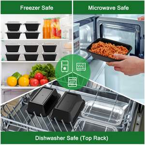 Recipientes para Preparación de Comidas con Tapas Desechables, Resistentes, Herméticos, Aptos para Alimentos, Ecológicos, Biodegradables, Aptos para Microondas, Congelador y Lavavajillas - Product Image 4