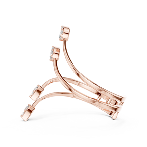Anillos minimalistas de oro sólido de 14k con diamantes de corte redondo para mujer, ideales para regalo, compromiso, aniversario, boda. - Product Image 6