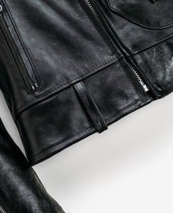 Chaquetas de Cuero Genuino para Hombre, Estilo Racing, con Cinturón en la Solapa, Personalizadas al por Mayor, Resistentes al Viento, Impermeables, Transpirables, de Piel Vacuna de Calidad - Product Image 2