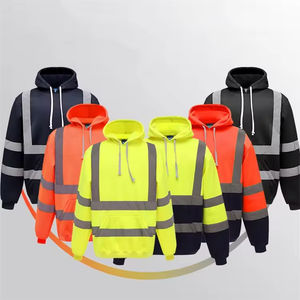 Sweat à capuche réfléchissant à haute visibilité avec fermeture éclair personnalisée à LED, classe 3 ANSI, imperméable, construction 100% nylon/polyester, sécurité - Product Image 4