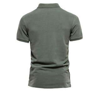 Polo Homme Grande Taille en Coton Tricoté Imprimé Léger Décontracté à Manches Courtes Col Rabattu Tendance Streetwear 2026 - Product Image 4