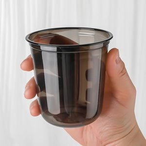 YAMAT Nouveauté Gobelets en plastique PET jetables noirs en forme de U de 12oz, 14oz, 16oz avec logo personnalisé pour boissons froides, café glacé, thé Boba - Product Image 2