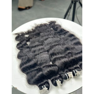 Tissage de cheveux ondulés souples, vierges vietnamiens, provenant d'un seul donneur, non traités, pointes pleines, noir naturel, vente en gros - Product Image 6