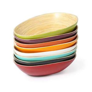 Bol en bambou jetable de haute qualité motif rond personnalisé artisanat peint pour salade ou dîner caractéristique durable - Product Image 4