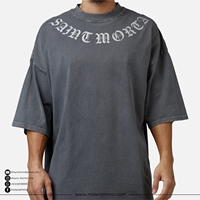 T-shirt à manches courtes surdimensionné en coton 100% de qualité supérieure, impression DTF avec logo personnalisé, coupe ample unisexe, col rond, écologique, anti-UV, 250g