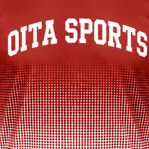 T-shirt de sport pour homme à manches courtes et col rond, imprimé par sublimation, dégradé rouge brique et blanc, personnalisé pour l'entraînement et la performance athlétique - Product Image 5