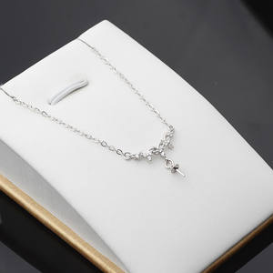S925 <b>Silver</b> <b>Pendant</b> <b>Necklace</b> with Versatile Clavicle Chain Women's DIY Pearl Jewelry Accessory Set Fashionable <b>Necklaces</b> - Product Image 1