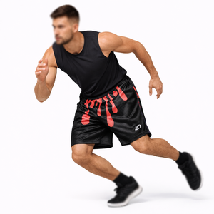 <b>Men</b> Mesh Streetwear <b>Shorts</b> <b>Red</b> Drip Graphic Print Casual Athletic <b>Shorts</b> Lightweight Breathable Summer Fashion Basketball <b>Shorts</b> - Product Image 3