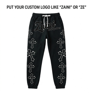 ZAINI Premium 320 GSM Cotton <b>Polyester</b> Twill Casual Lightweight Mid <b>Jogger</b> Pant Pleated Front Drawstring Closure Breathable - Product Image 3
