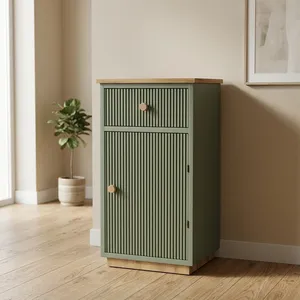 Meuble de salle de bain scandinave moderne en MDF et marbre avec tiroir et porte de rangement, design autoportant écologique pour usage domestique - Product Image 6