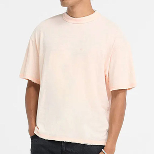 เสื้อยืดผู้ชายแบบพื้นฐาน 230 กรัม คอกลม แขนสั้น ทรงหลวม ผ้าฝ้าย สไตล์ลำลอง สตรีทแวร์ เสื้อยืดผู้ชายลำลอง - Product Image 1