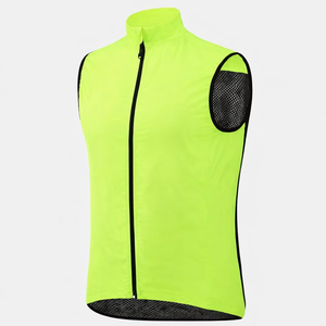 Gilet de cyclisme pour hommes, coupe-vent, léger, fermeture éclair intégrale, veste de vélo sans manches avec poches pour le cyclisme, la course à pied et les sports de plein air - Product Image 1